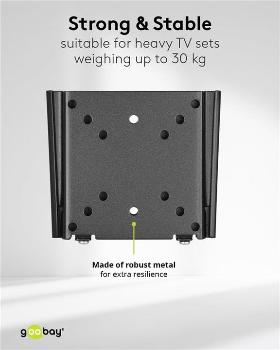Image du produit Goobay Support TV mural Caravan FIXED S (Mur, 30 kg, 13" - 27")