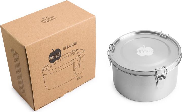 Actual product image Brotzeit Large round stainless steel lunch box (1.8 l, leak-proof)