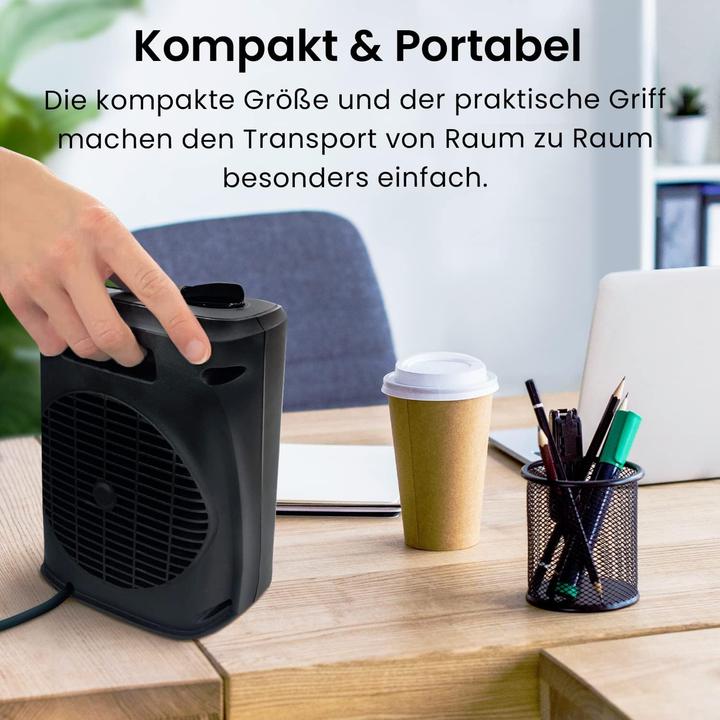 Produktbild Breeze Mini Keramik Heizlüfter 2000W Schwarz (2000 W)