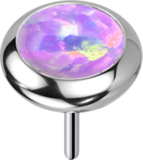 Actual product image Star Piercing Threadless silver disc rounded opal violet (Titanium, without brass)