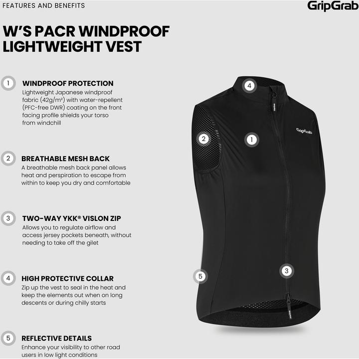 Produktbild GripGrab Women's PACR Windproof Lightweight Vest (M)