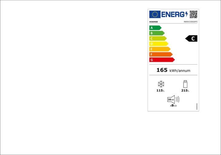 Energie-Label Hisense RB5K330GSFC (330 l)