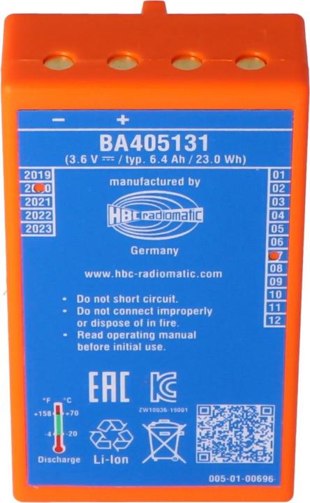 Actual product image AccuCell Battery HBC BA405130 HBC BA405131 HBC BA4051L1 Battery for HBC radio remote control Technos A (6400 mAh, 3.70 V)