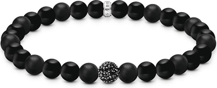 Actual product image Thomas Sabo Bead Armband Obsidian schwarz (21 cm, Silver 925)