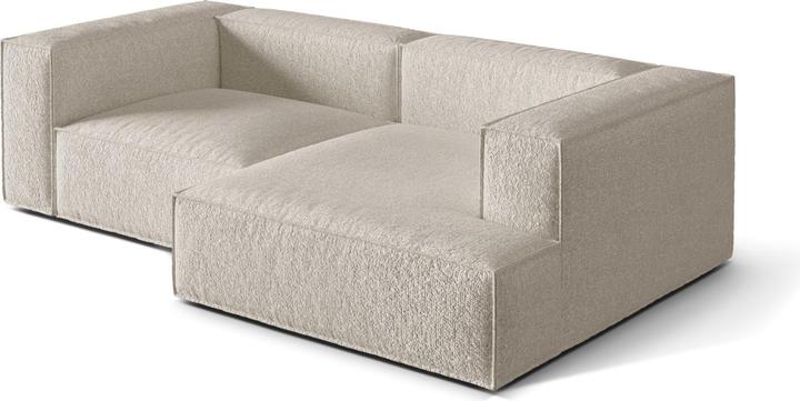 Image du produit Micadoni Bouclé Canapé D'Angle Droit Modulaire, "Nuria", 3 Places, Beige, 147x252x72 Fabriqué en Europe (Canapé d’angle)