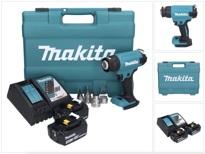 Makita DHG 181 RFK Accu Heteluchtblazer 18 V 150 - 550Â°C + 2x Accu 3,0 Ah + Lader + Koffer