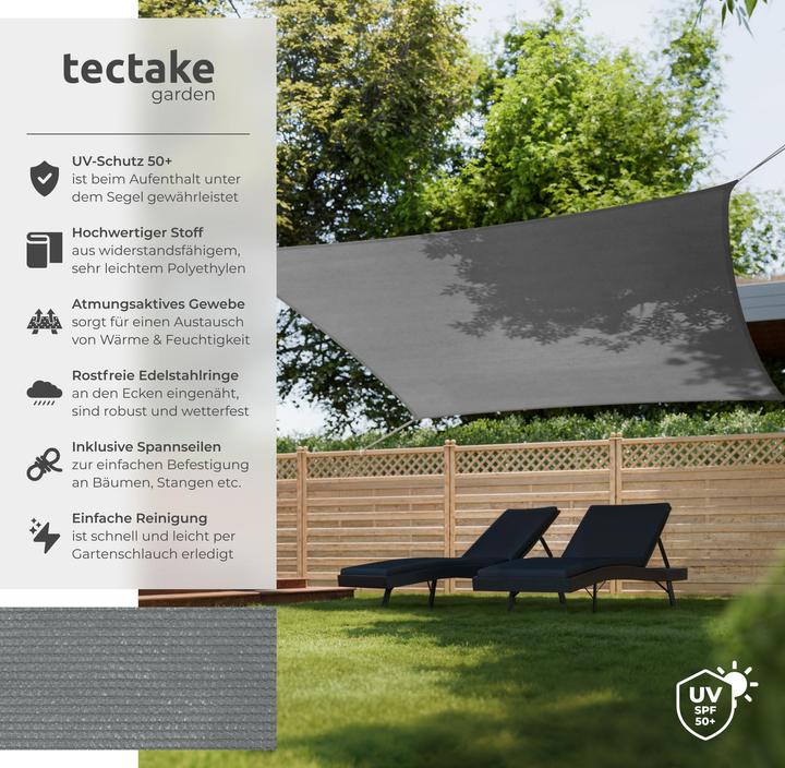 Produktbild tectake Sonnensegel (300 x 300 cm)