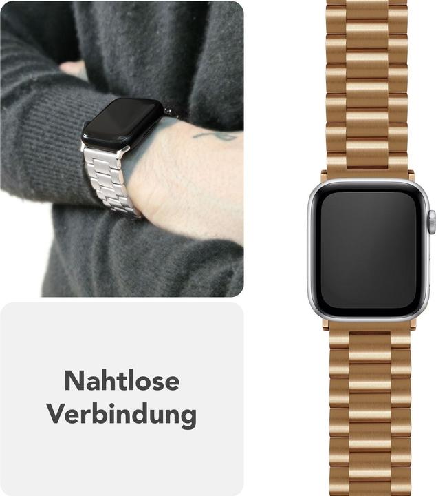 Produktbild Nalia Mova Edelstahl-Armband für Apple Watch, Metallarmband gebürstet - Stabil, Rostfrei & Matt (Edelstahl)