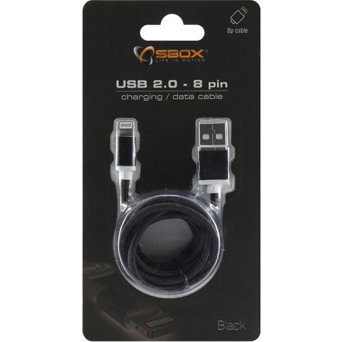 Thumbnail - Sbox USB 2.0 8 Pin IPH7-B black (1.50 m, USB 2.0), USB Kabel