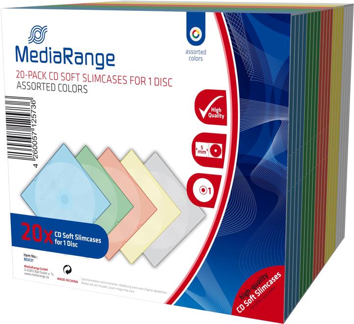 MediaRange CD / DVD Retail Pack 20er Slimcase Color