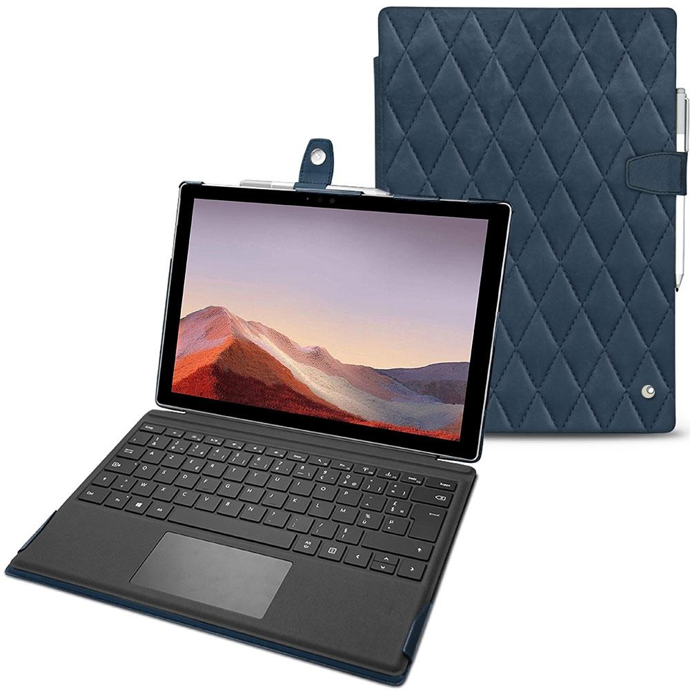 Noreve Lederschutzhülle (Microsoft Surface Pro 7), Tablet Hülle, Blau