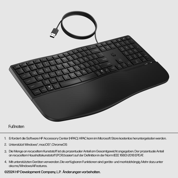 Actual product image HP 485 CFT WD KBD DE (DE, Cable)