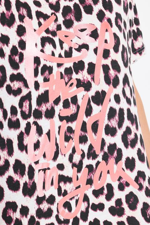 Actual product image Ulla Popken Keep The Wild In You Leopard Print Graphic Tee (50, 52)