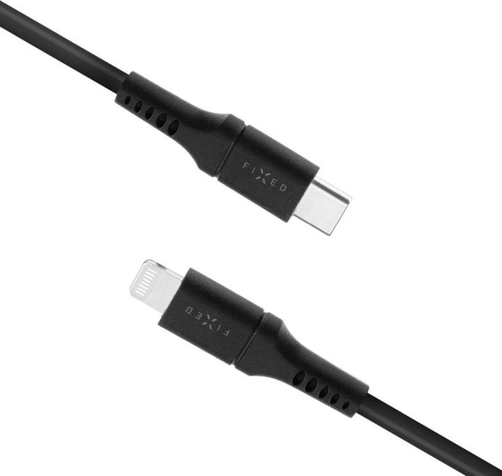 Actual product image Fixed Liquid Silicone Cable USB-C/Lightning, 0,5m, black (0.50 m)