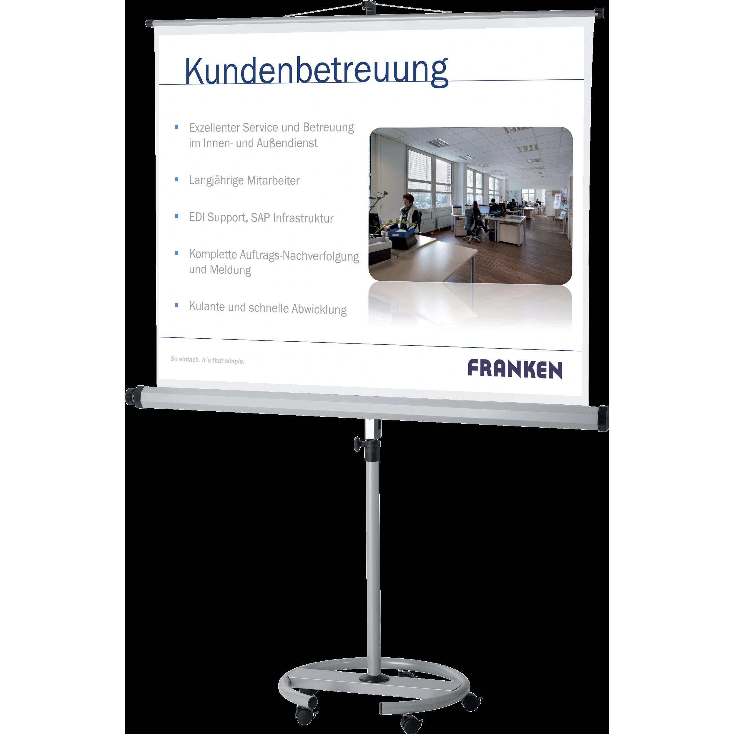 Thumbnail - Franken Stativleinwand 180 x cm Projektionsfläche (1:1), Leinwand, Weiss