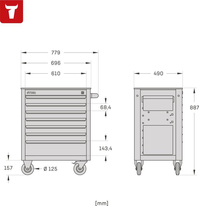 Image du produit Stier Servante d'atelier garnie 223 pcs (223 x)