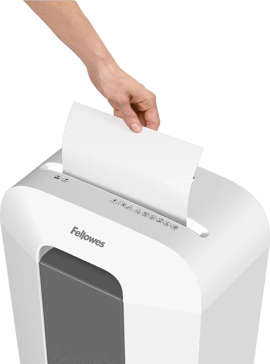 Actual product image Fellowes Powershred LX50 document shredder with particle cut P-4, 4 x 37 mm, up to 9 sheets, white (Particle cut)