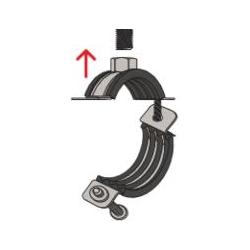 Thumbnail - Fischer, Zubehör Sanitärinstallation, 560609, Pipe clamp, Black, Stainless steel, 159 - 168 mm, 15.2 cm (6"), EPDM, Stai...