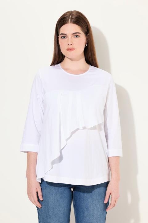 Produktbild Ulla Popken Bluse, Volant, A-Linie, Rundhals, 3/4-Arm (58)