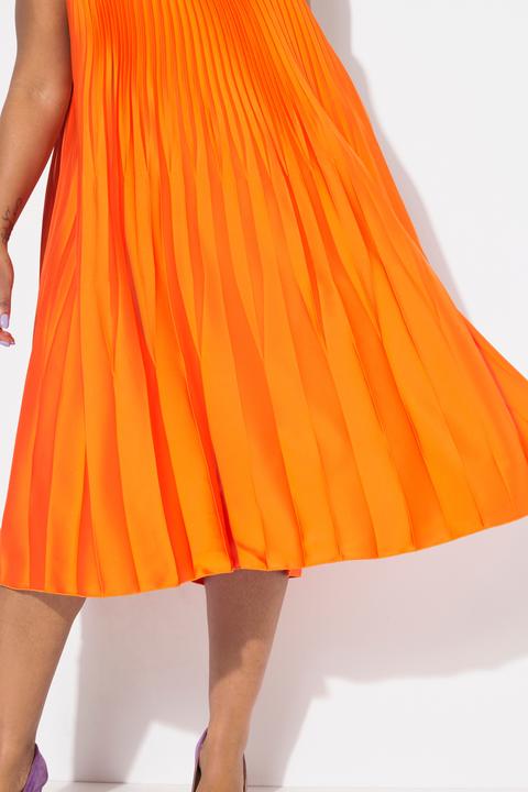 Produktbild Ulla Popken Plissee-Midikleid, A-Linie, Rundhals, ärmellos (50, 52)