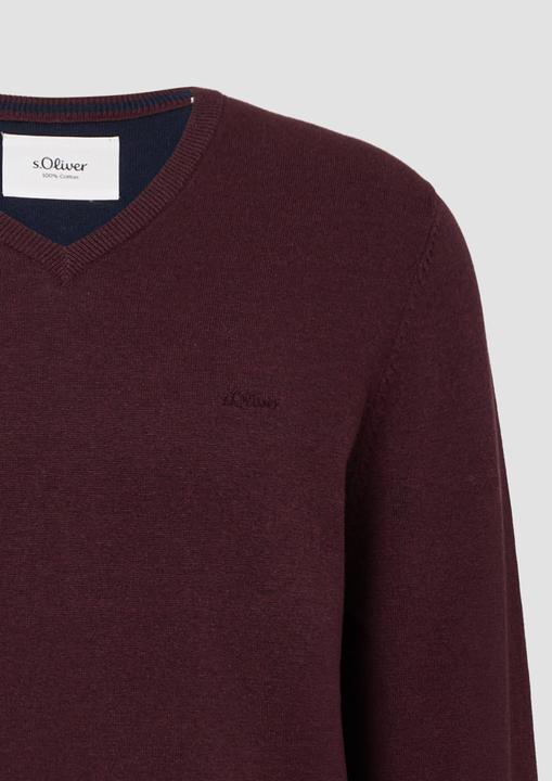 Produktbild s.Oliver Strickpullover Strickpullover mit Logo-Stickerei (M)