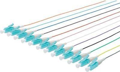 Produktbild Digitus LC Fiber Pigtail Loose Buffer 50/125 m 12 St. Farbcode DIN IEC 304 Länge 2m Klasse OM3 (LSOH, CAT6, 2 m)
