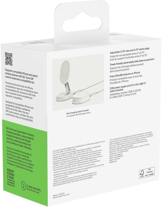 Actual product image Belkin Boost Charge Pro Qi2 magnetische Ladestation (20 W)