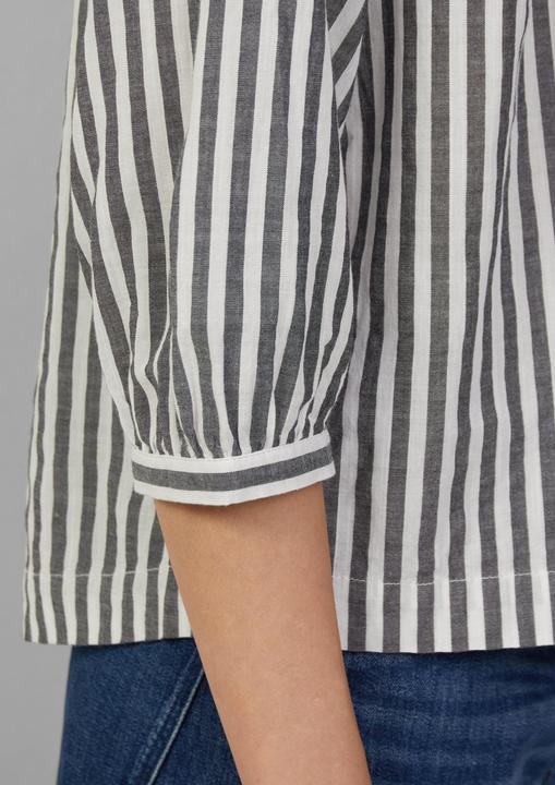 Produktbild S.Oliver Bluse Streifenbluse mit Raffung und Schleife (42)