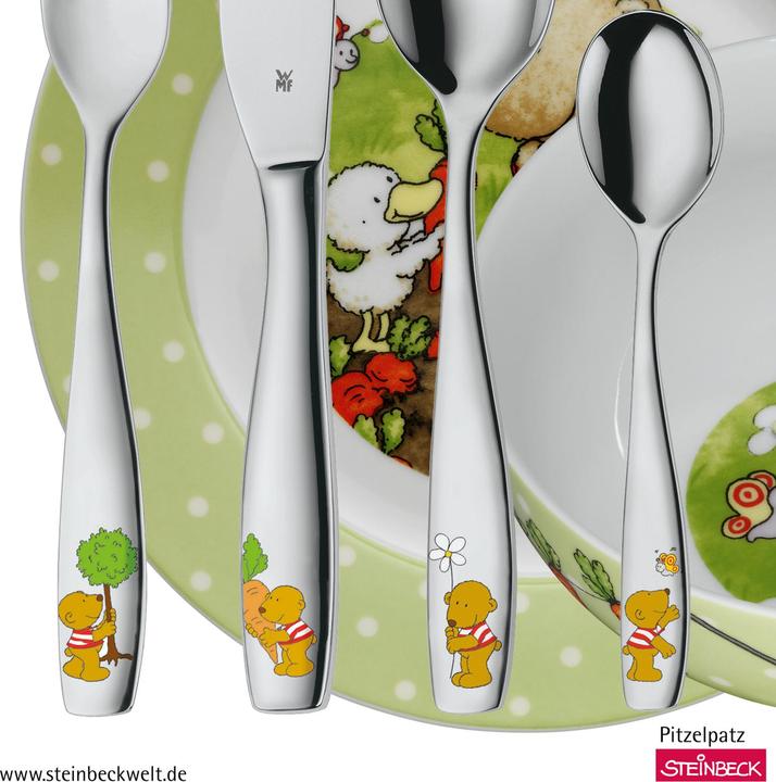 Produktbild WMF Kindergeschirr Kinderbesteck 6tlg Pitzelpatz Edelstahl poliert spülmaschinengeeignet