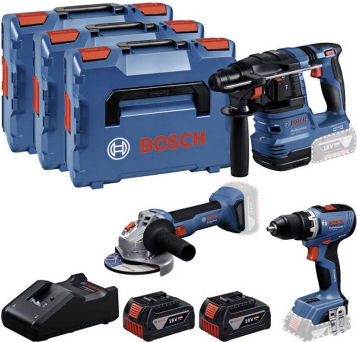 Produktbild Bosch Professional Bosch 18V Profi-Set (GSR+GBH+GWS+2xGBA,GAL3xLC)