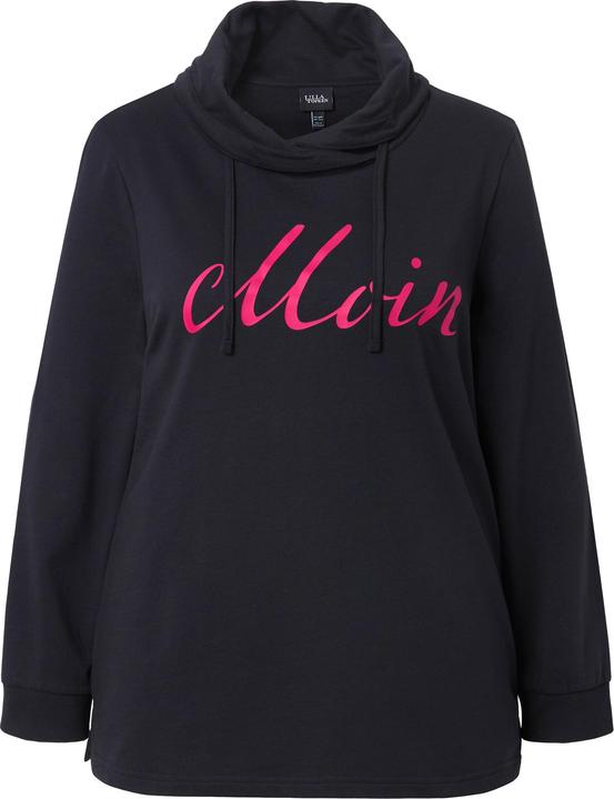 Image du produit Ulla Popken Sweat-shirt col montant et manches longues. Imprimé « salut ». (42, 44)
