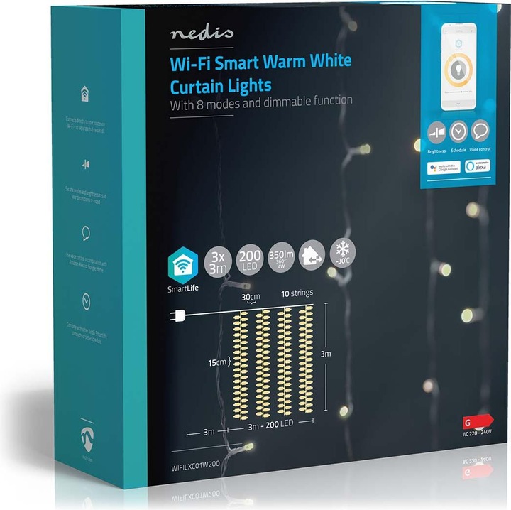 Image du produit Nedis SmartLife LED décorative Wi-Fi Android™ / IOS (0.20 m)