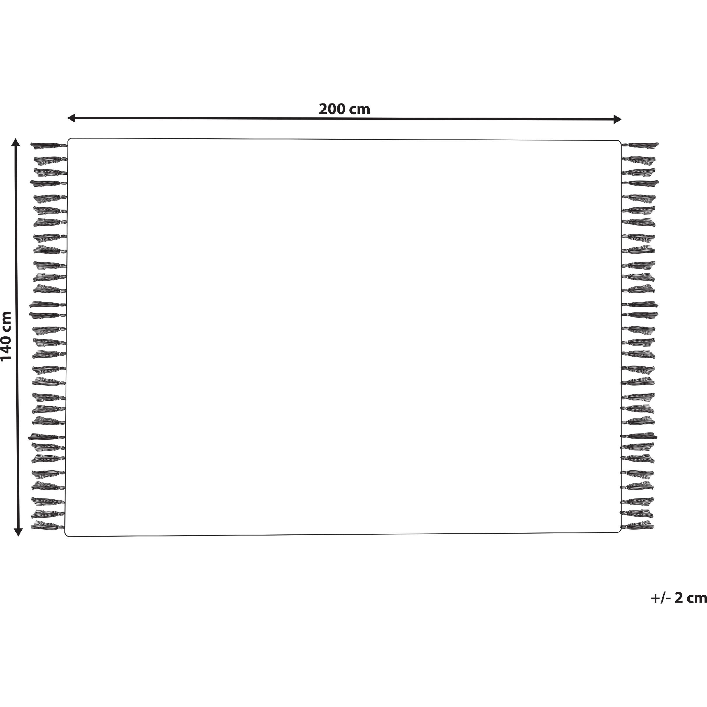 Thumbnail - Beliani, Teppich, Teppich Baumwolle beige 140 x 200 cm geometrisches Muster Fransen Kurzflor DIDIM (140 x 200 cm)