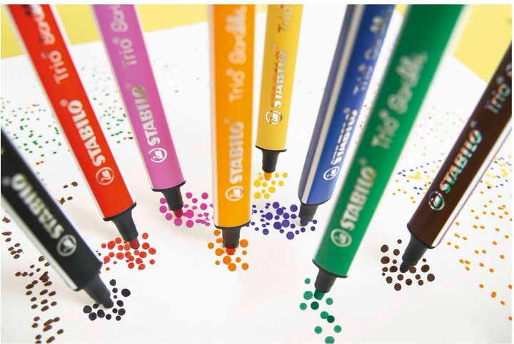 Actual product image STABILO Trio Scribbi Spring-loaded triangular felt-tip pen (Multicoloured, 14 x)