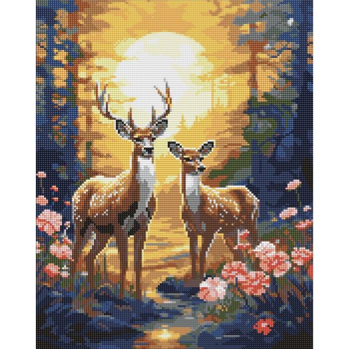 Ideyka Diamond Painting - Rentiere mit Rahmen 40 x 50 cm