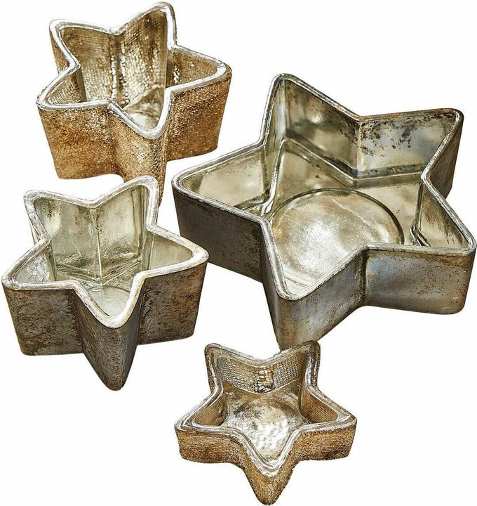 Loberon Windlicht 4er Set Thervel antikgold/grau (4x)