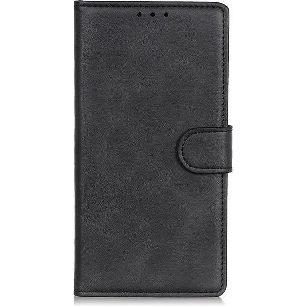 MU Classic Classic IV Leder Bookcover Series (Realme 7i), Smartphone Hülle, Schwarz