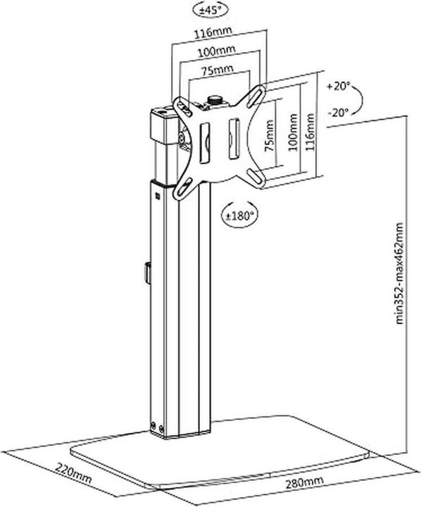 Actual product image ACT AC8331 (Floor stand, 32", 7 kg)