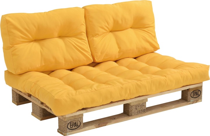 Produktbild En.Casa Sitzkissen für Palettenmöbel Comfy 80x120x12 cm Senfgelb (120 x 80 x 12 cm)