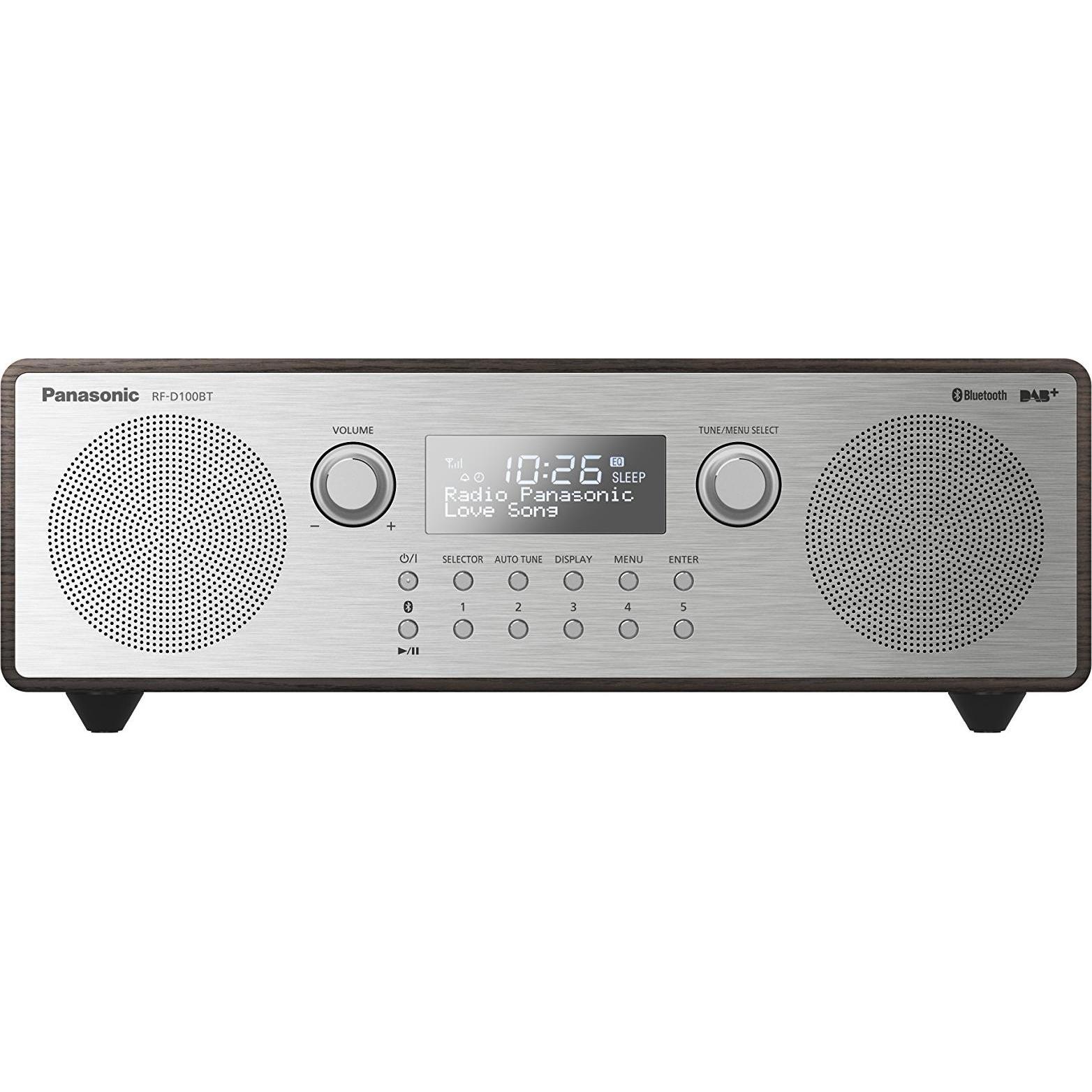 Panasonic RF-D100BT (DAB+, FM, Bluetooth), Radio, Grau, Schwarz