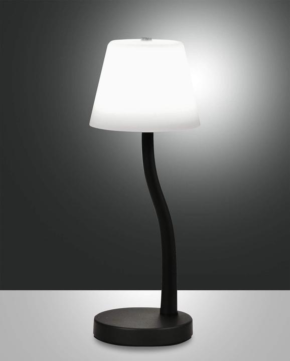 Productafbeelding Fabas Luce LED tafellamp Ibla Ø120mm 9W warm wit zwart dimbaar (750 lm)