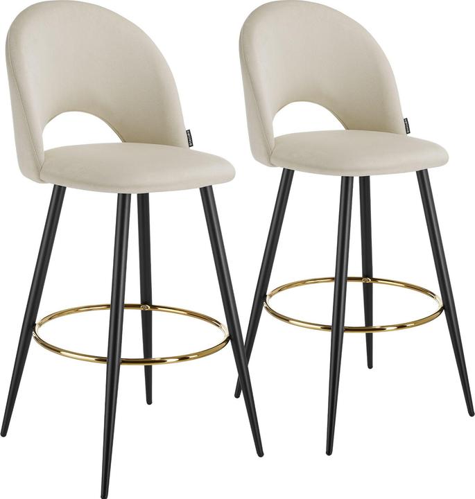 Actual product image tectake Bar stool Sachel with backrest, velvet look