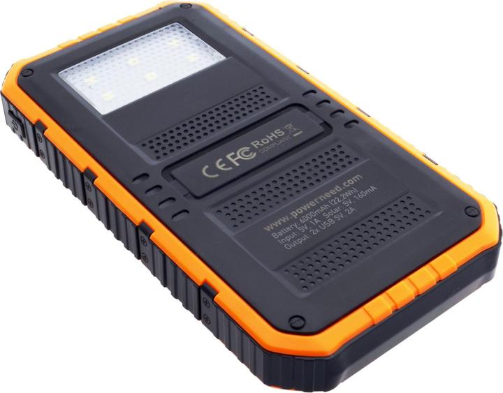 Actual product image Powerneed S6000Y power bank Lithium Polymer LiPo 6000 mAh Black Orange (6000 mAh, 0.80 W, 22.20 Wh)