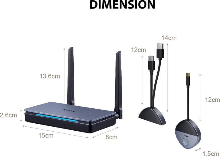 Immagine prodotto SpeaKa Professional SP-TR-500 USB-C® Funkübertragung (Set) 30 m 5 GHz, 2.4 GHz 1 (30 m, HDCP)