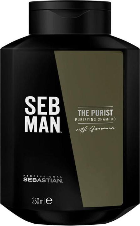 Actual product image Sebastian SEBMAN The Purist Men's Shampoo Purifying Dry Hair and Normal or Oily Hair 250ml (250 ml, Liquid shampoo)