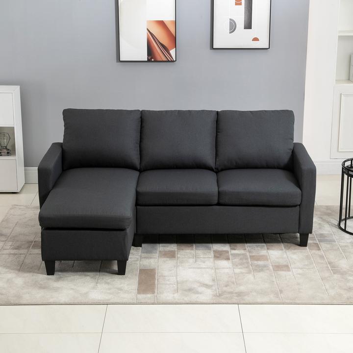 Produktbild Homcom 3-Sitzer-Sofa mit zwei Liegesesseln und einer Chaiselounge (3-Sitzer)