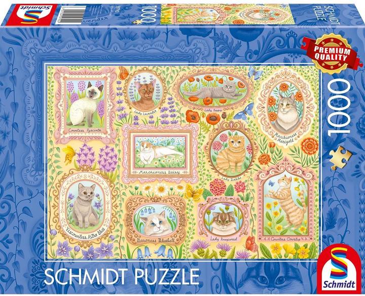 Produktbild Schmidt Spiele Adelige Katzen in Blütenpracht 1000 Teile (1000 Teile)