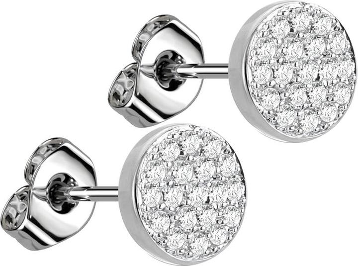 Immagine prodotto Star Piercing Orecchini a perno in argento con cristallo tondo in argento (Ottone, Acciaio chirurgico 316L)
