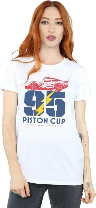 Actual product image Disney Womens/Ladies Cars Piston Cup 95 Cotton Boyfriend T-Shirt (3XL)