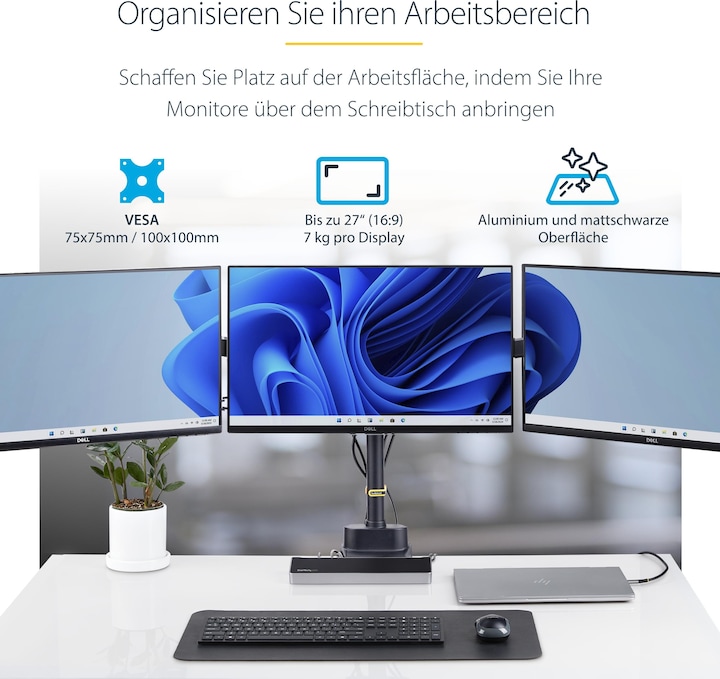 Produktbild StarTech Triple Monitor Desk Mount (Tisch, 27")